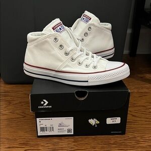 Converse Madison Mid White Canvas Sneakers